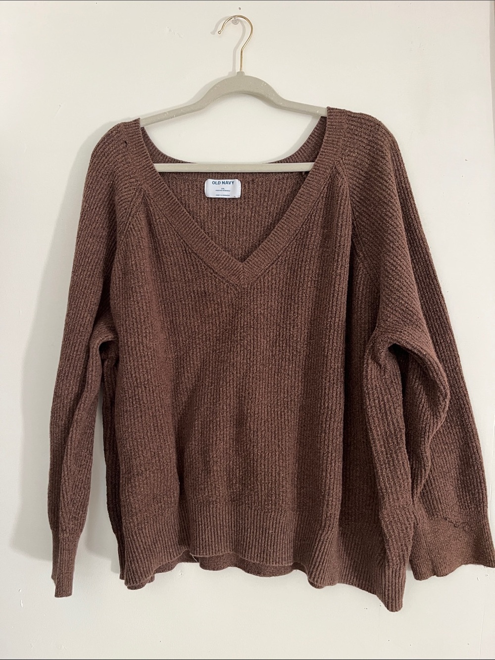 Old Navy Brown V-Neck Knit Sweater